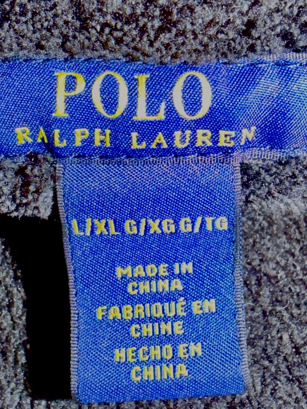 Polo Ralph Lauren Men’s Plush Fleece Bath Robe L/XL Black Red Pony Logo - Picture 3 of 9